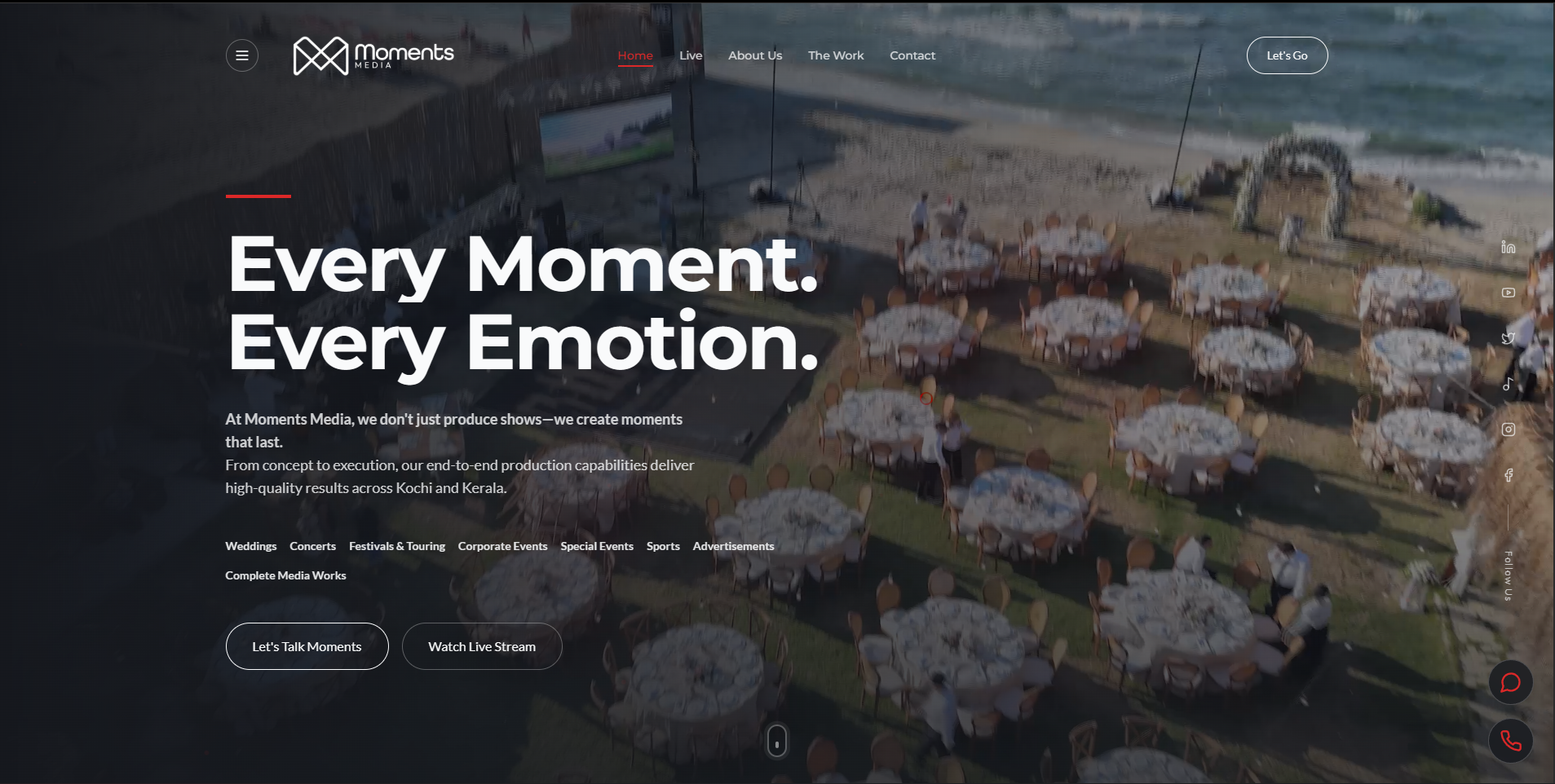 Moments Media World website preview